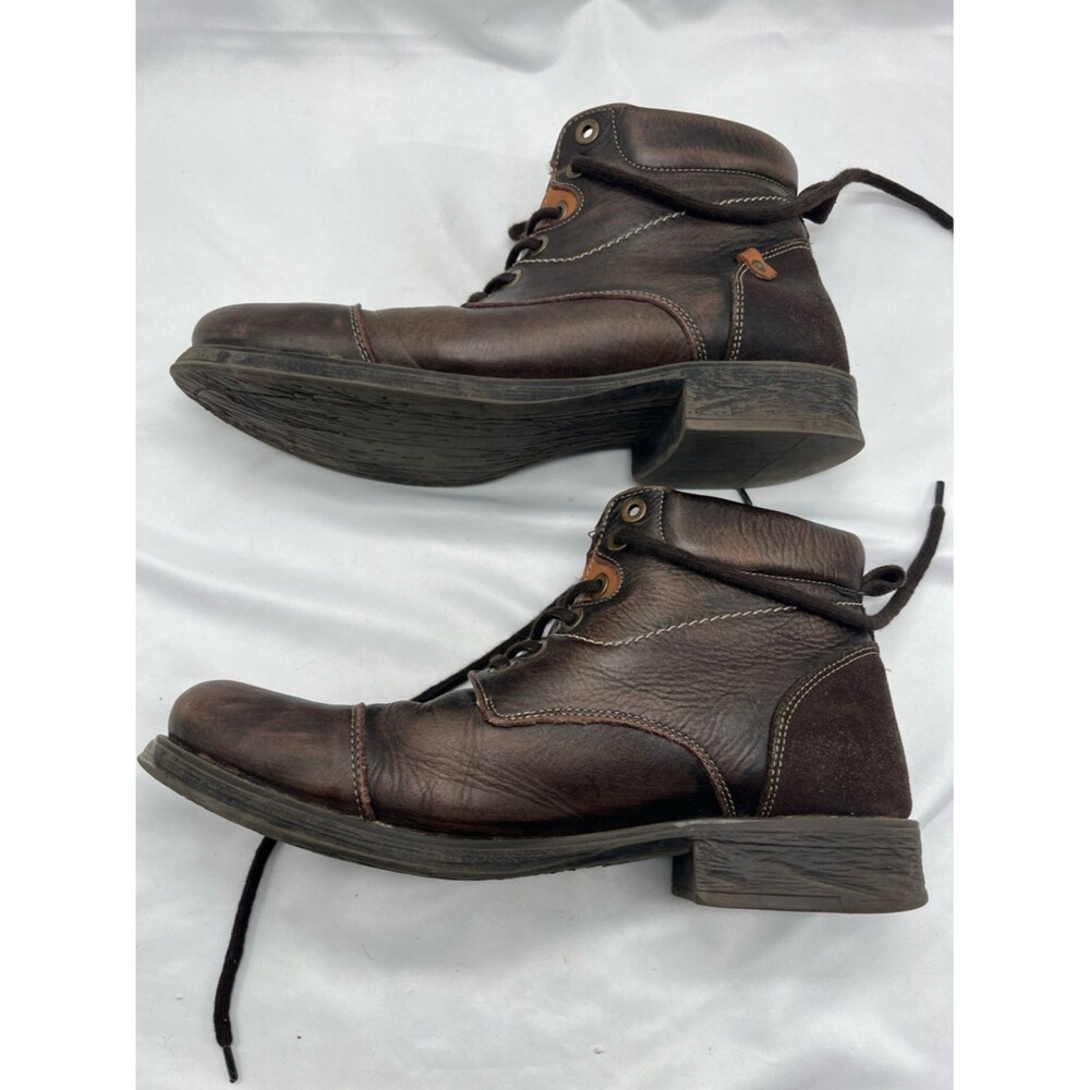 Brown Leather J. Koda Hugh Lace Up Men's Boots - Picture 3 of 10